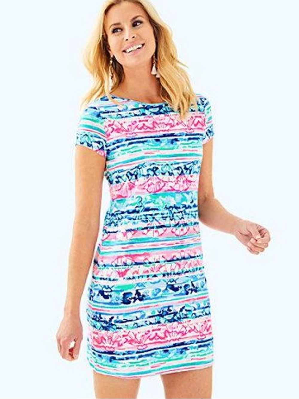 Lilly Pulitzer Short Sleeve Marlowe Dress Multi A Wave From It All